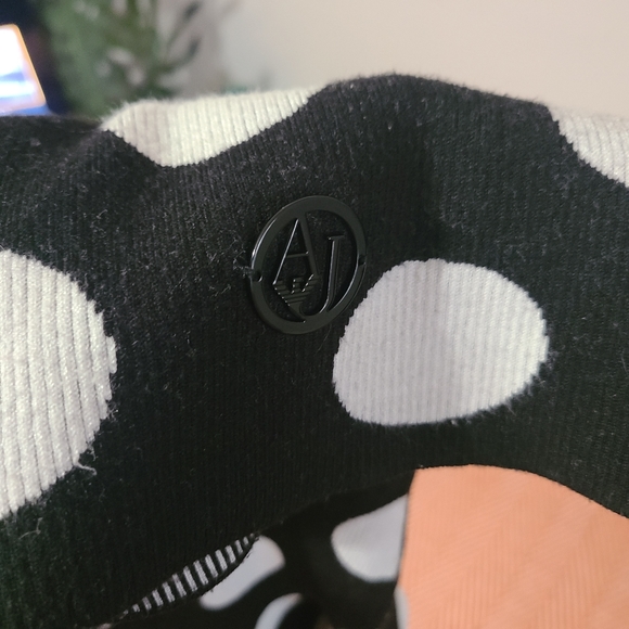 Armani Jeans Fitted Black & White Polka Dot Sweater Medium - Picture 8 of 9